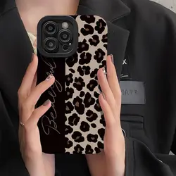 Y2K Luxury English Letter Leopard Phone Case for Oppo Realme 11 10 9 9i 8 8I 7 C55 C53 C30 C35 C33 C31 C21 C11 Pro 4G 5G Cover