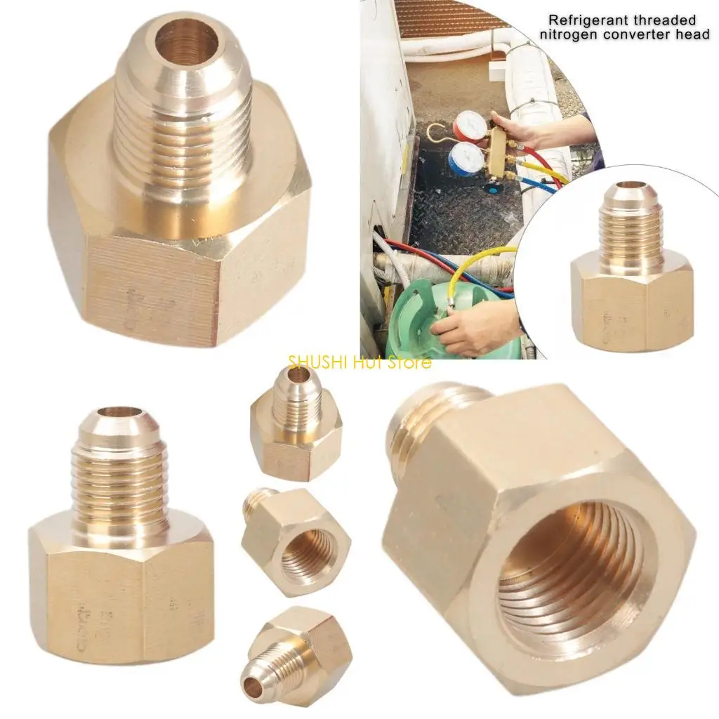 

Адаптер редуктора раструба кондиционера, фитинг адаптера регулятора азота 1/4 дюйма D57B