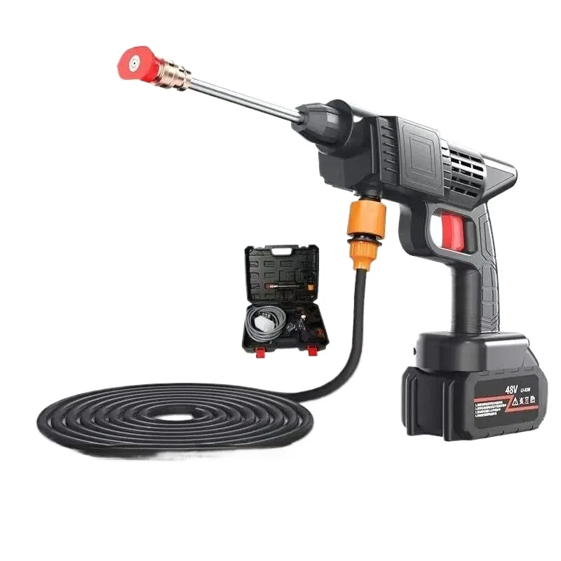 ​Portable High Pressure Washer with Lithium Battery - Powerful Cordless Water Gun for Efficient Car Washing & Outdoor Use