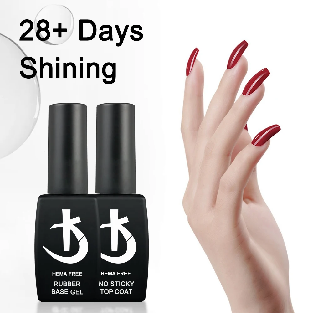 KODI JYJ 12ml Hema Free Nail Base Coat Semi-permanent Base Rubber Nails and Super Bright No Wipe Top Gel Polish Manicure Gellac