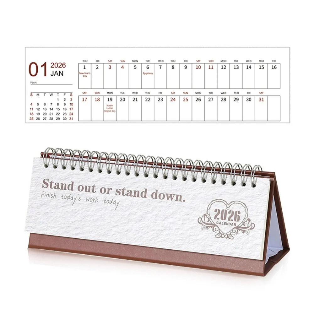 

2026 Calendar Desk Calendar Simple Style Portable Size Monthly Planner Desktop Decoration Check In Notebook Dorm Room