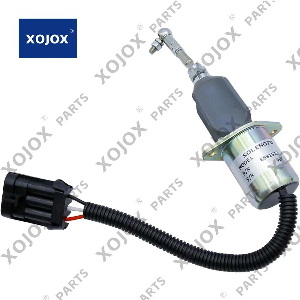 

XOJOX Fuel Shut Off Solenoid Switch 6681513 6667993 3832211 Fuel Shut Down Solenoid Kit Replacement for Bobcat S150 S160 S175 S1