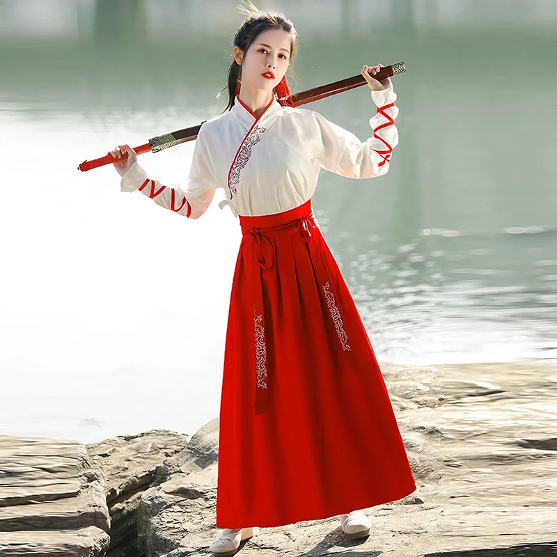 2 Piece Kung Fu Suit Traditional Clothes Men Clothing Vintage Cosplay Chinese Hanfu Dress Embroidery Women Clothes Ethnic Style