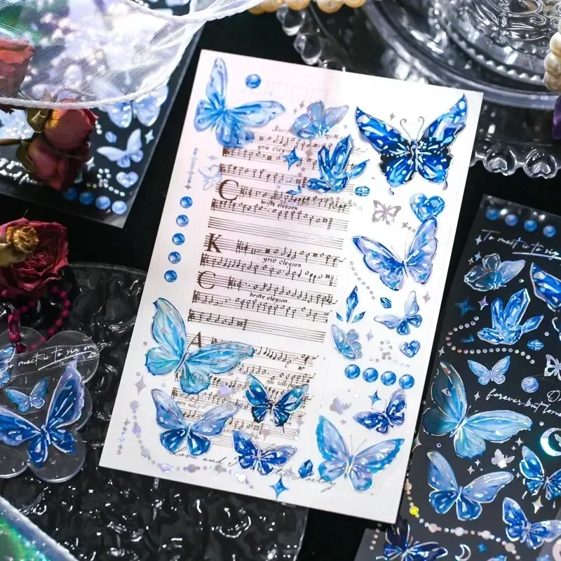 3 шт./набор, серебряные наклейки-бабочки