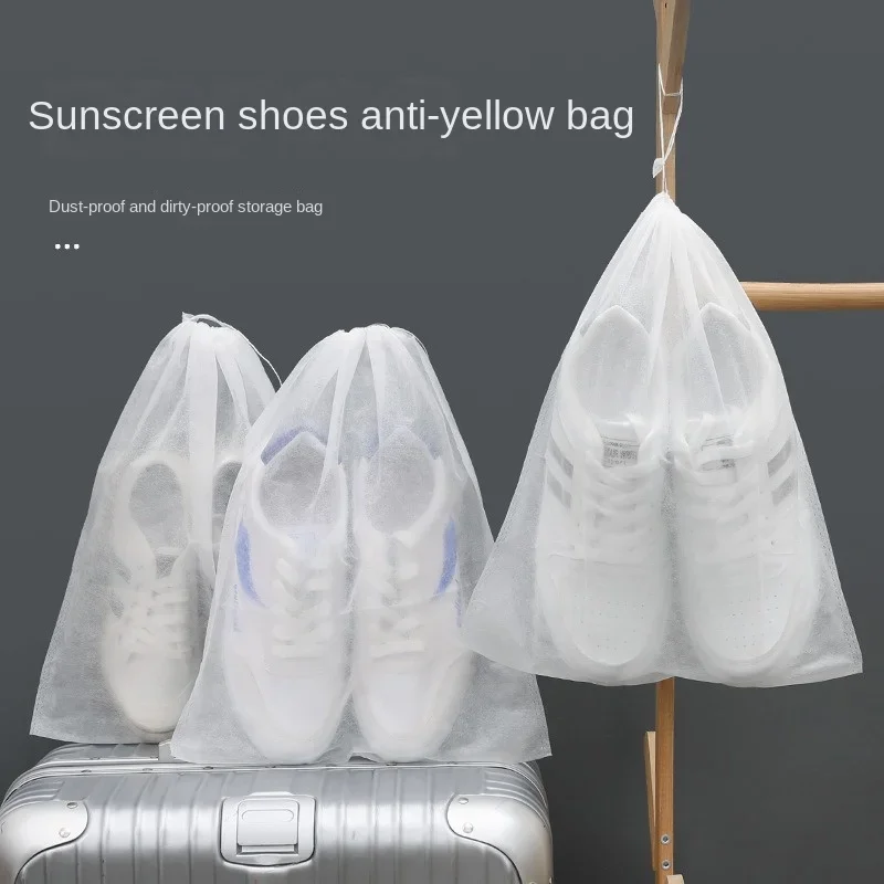 

10pcs Shoes Storage Bag Closet Organizer Non-woven Travel Portable Bag Waterproof Pocket Clothing Classified Hanging Bags