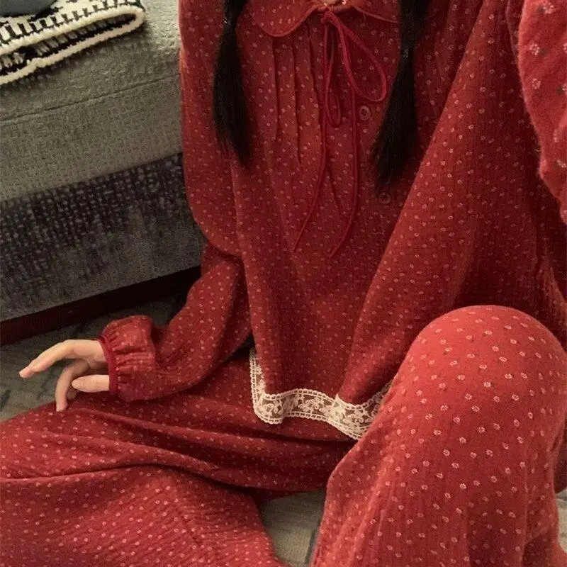 Hot Pjs Set Pigiama da donna Set Pigiama invernale caldo da donna allentato Abbigliamento per la casa alla moda, Pigiama Set pigiama carino e morbido Dolce