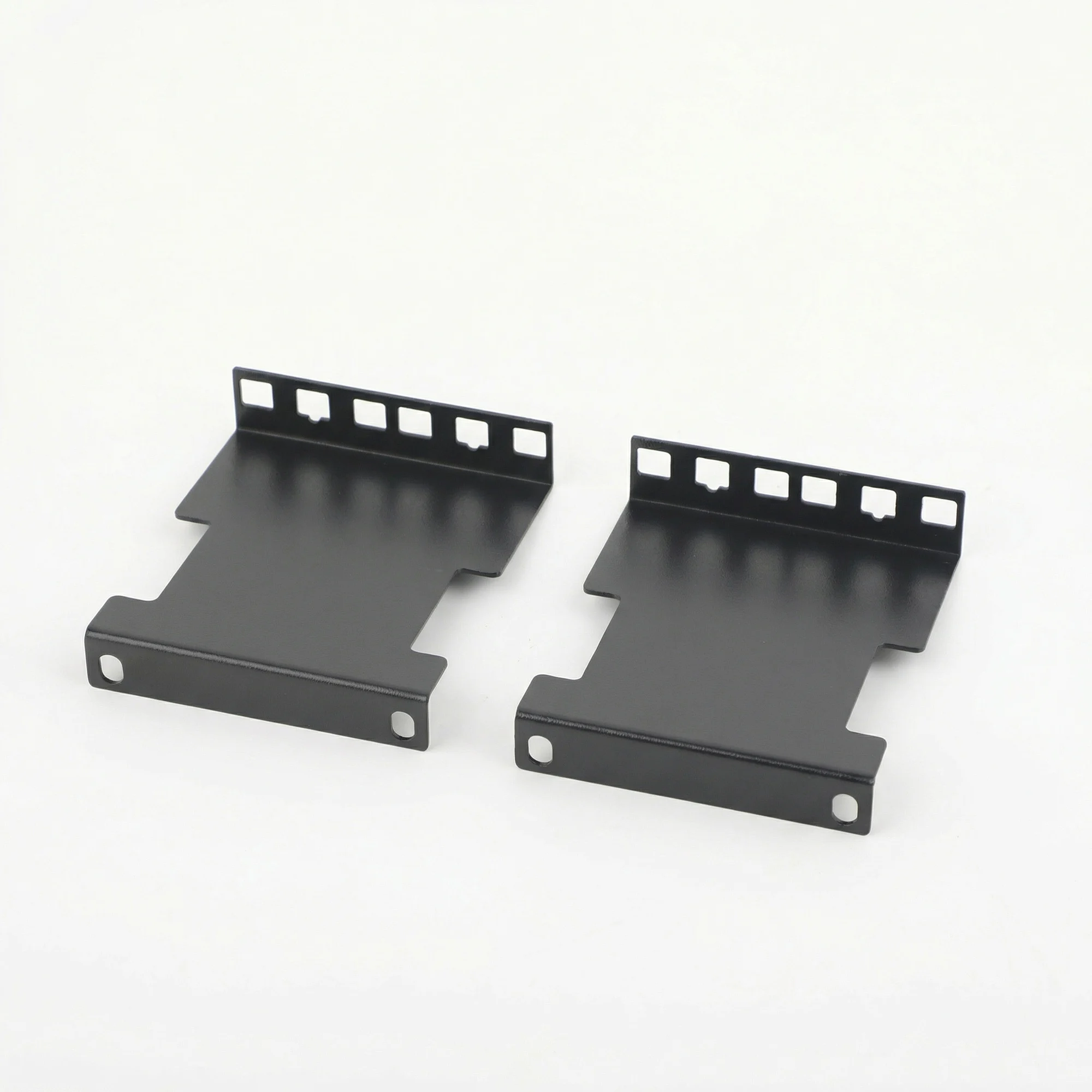 1U/2U 2x Server Rack Depth Extender (Left & Right Pair), Embedded Rack Mount Adapter, Black, for 19-inch Network Server Racks