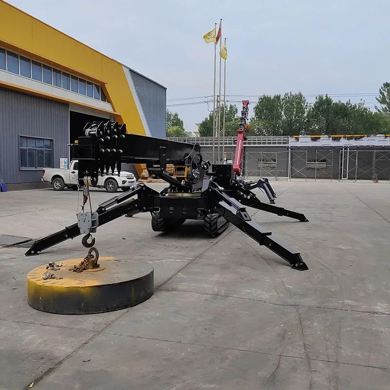 High-performance Diesel-powered 3T Mini Spider Crawler Crane 10.5m Radius 10.8m Span Remote Control 4KW Motor 25