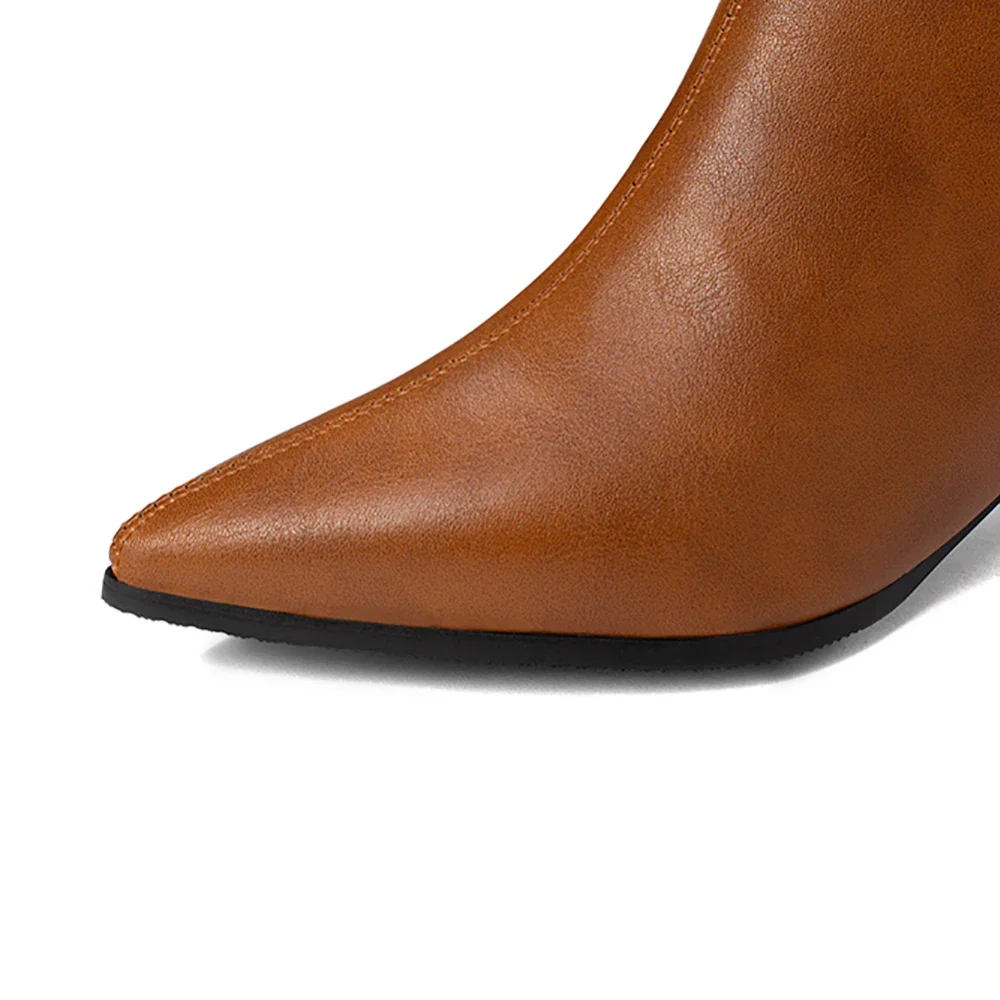 شتاء جديد بريق بني أسود المرأة حذاء برقبة للركبة أحذية عالية الكعب سيدة عارية أحذية EA118 زائد كبير صغير الحجم 10 28 43 48