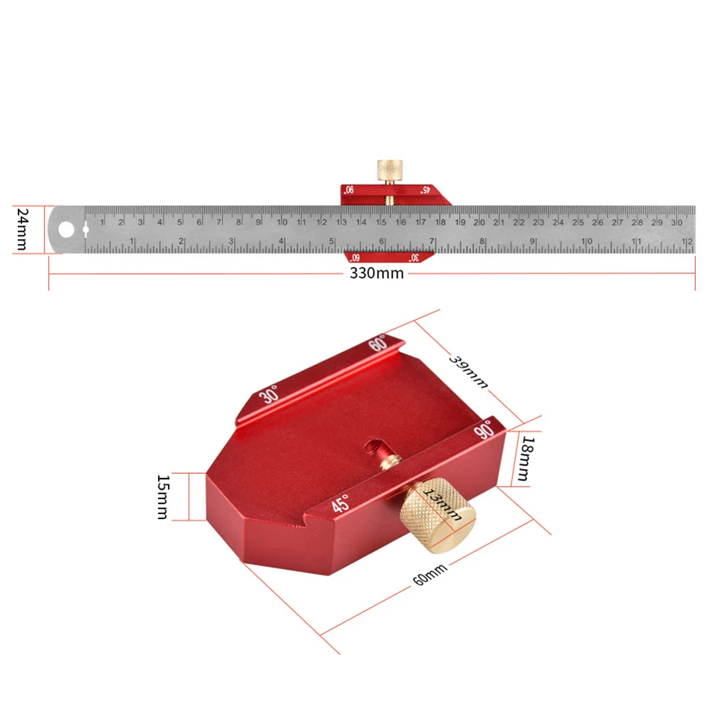 

For Professional Use 330*24mm Angle Measurement Accurate Woodworking Measurements Easy Line Drawing Angle Setup