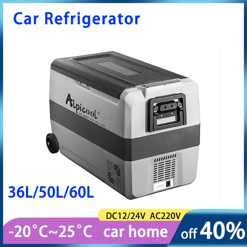 36L Car Fridge Portable Car Refrigerator 12/24/220V for Vehicle Car Truck Van RV Outdoor Camping Compressor Freezer Home Use