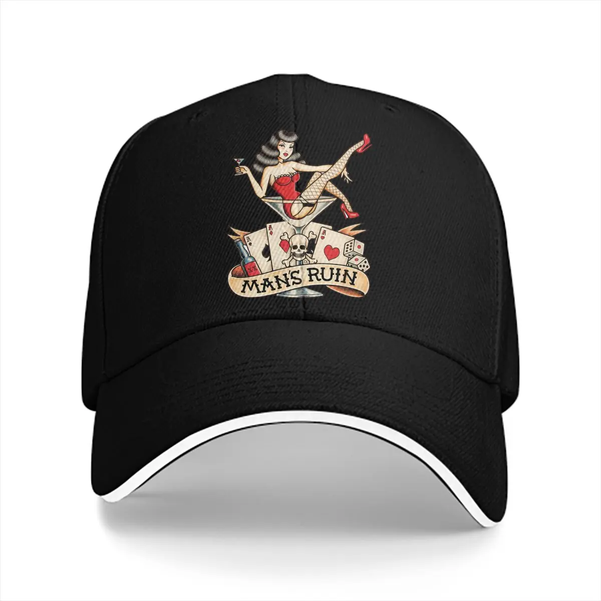 Martini Pin Up Girl Unisex Baseball Caps Peaked Cap  Sun Shade Hats for Men Women