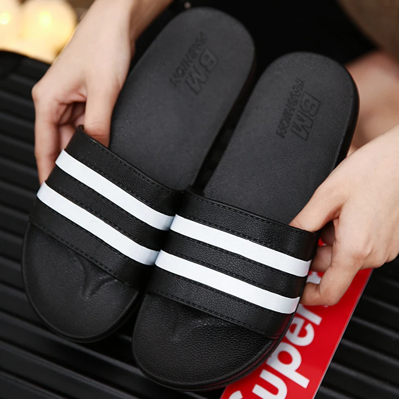 Slippers for women household summer indoor anti slip bathroom home plastic soft soles for bathing cool slippers for summer