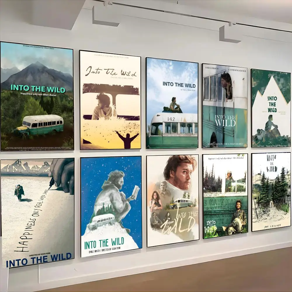 Into the Wild Movie Wilderness Adventure Poster Self-adhesive Advanced Aesthetic Printing Paper Wall Art for Living Room Decor