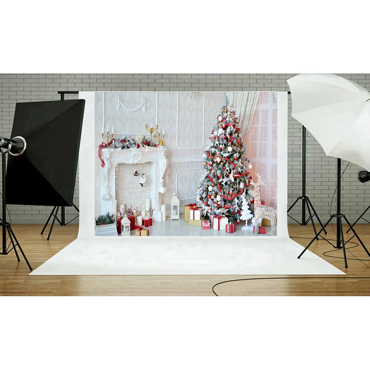 

Christmas Tree Photography Backdrop 5x3ft Premium Pictorial Cloth Seamless Wrinkle Free Photo Background Studio Props