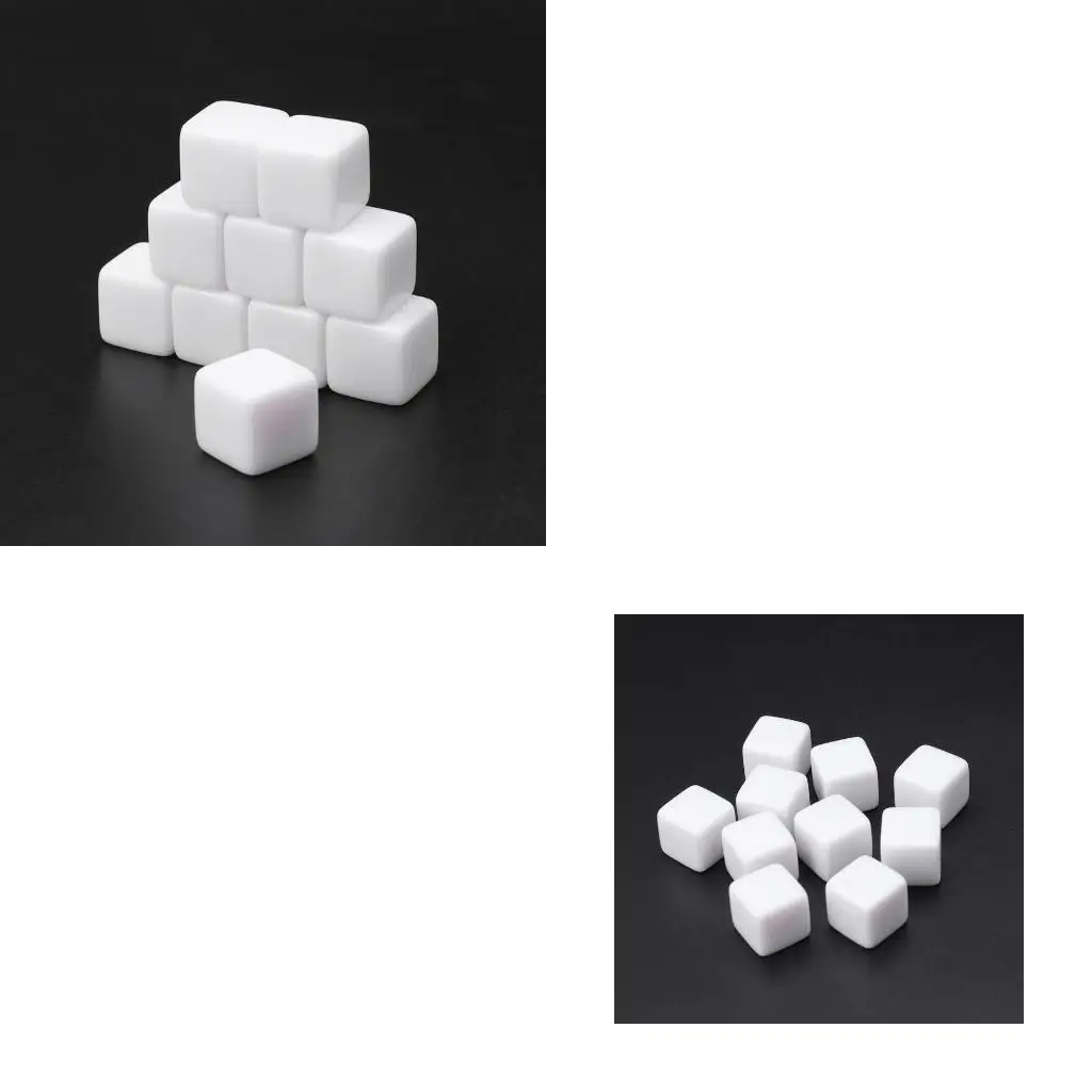 

Q39E Pack of 10, 14mm 6 Sided Acrylic Blank Party Family DIY Games Printing Kid