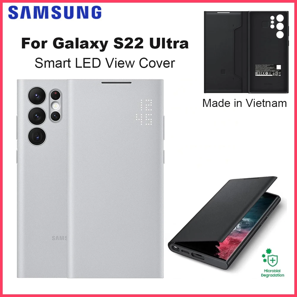 

Оригинальный чехол для Samsung Galaxy S22 Ultra LED View, Оригинальный чехол для Samsung Galaxy S22Ultra Smart LED View