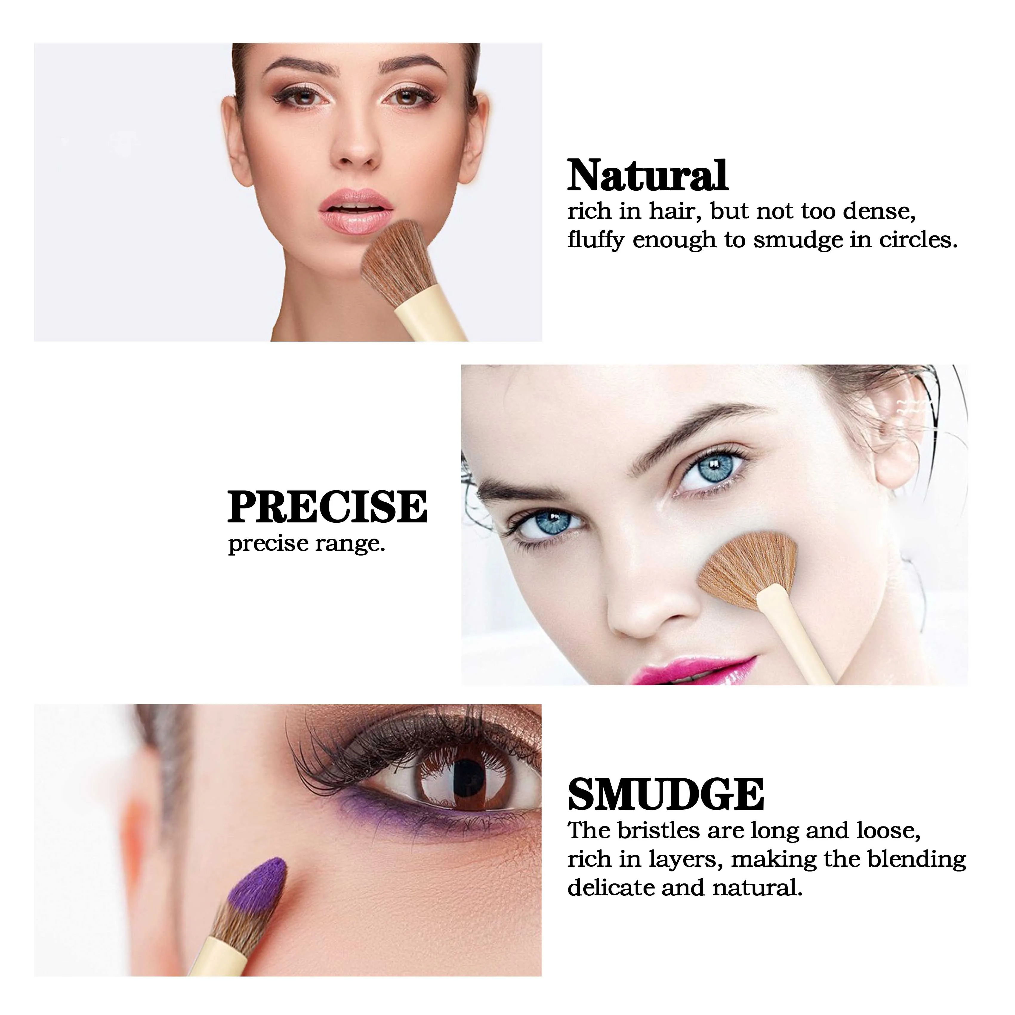 Tien make-upborstels set borstel hoogtepunt oogschaduwborstel zachte borstel schoonheidstools