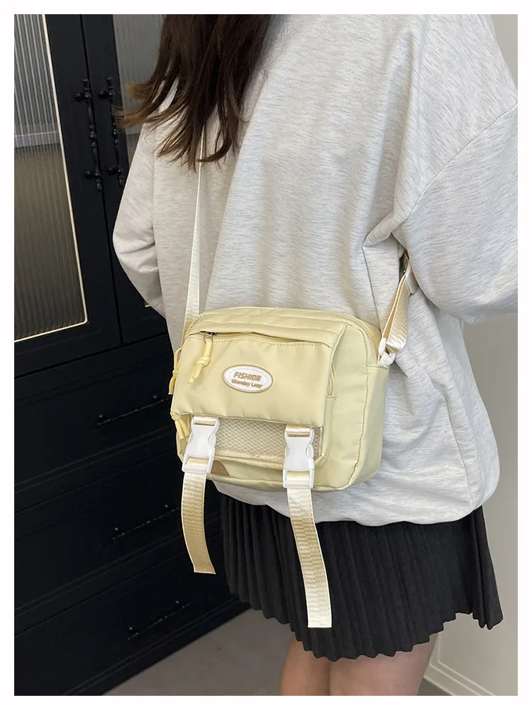 

Водонепроницаемая нейлоновая милая сумка через плечо для девочек в стиле преппи, прозрачная сумка для японских студентов большой вместимости почтальона