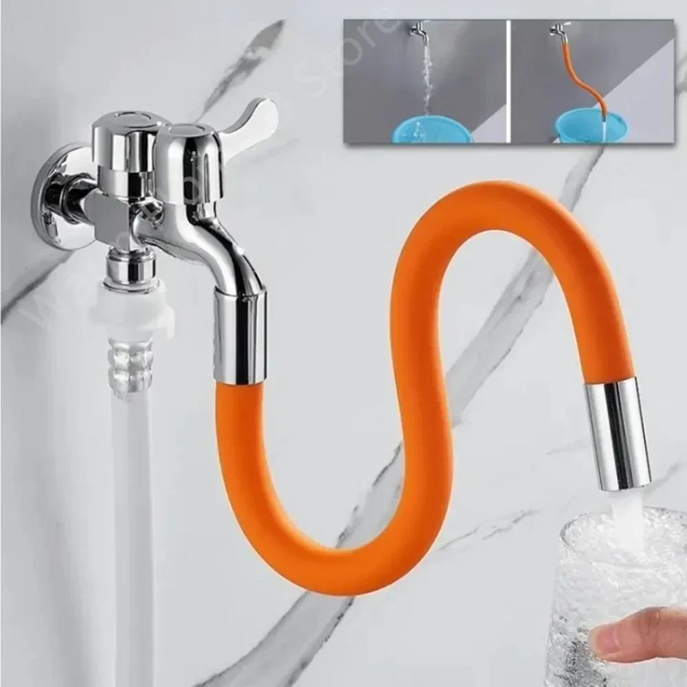 Kitchen Faucet Extension Hose Bathroom 360° Rotation Bending Faucet Extender Wash Basin Water Saving Tap Filter Extension Tube