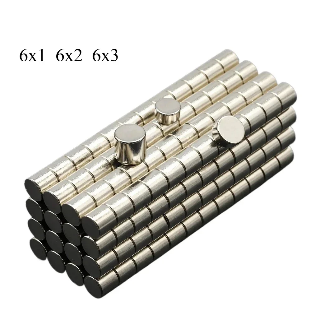 Image of Leistungsstarker Neodym-Magnet N35 NdFeB Permanentmagnet Runde Superstark-Kühlschrankmagnete DIY 6x1 6x2 6x3