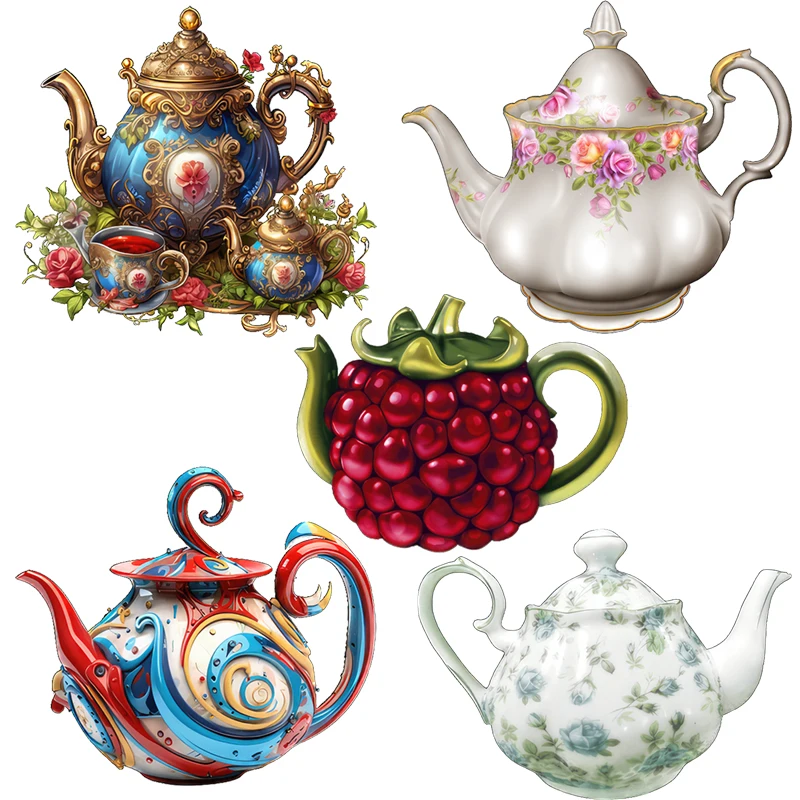 Three Ratels CF19 Colored porcelain teapot cartoon stickers for home decoration refrigerator decals