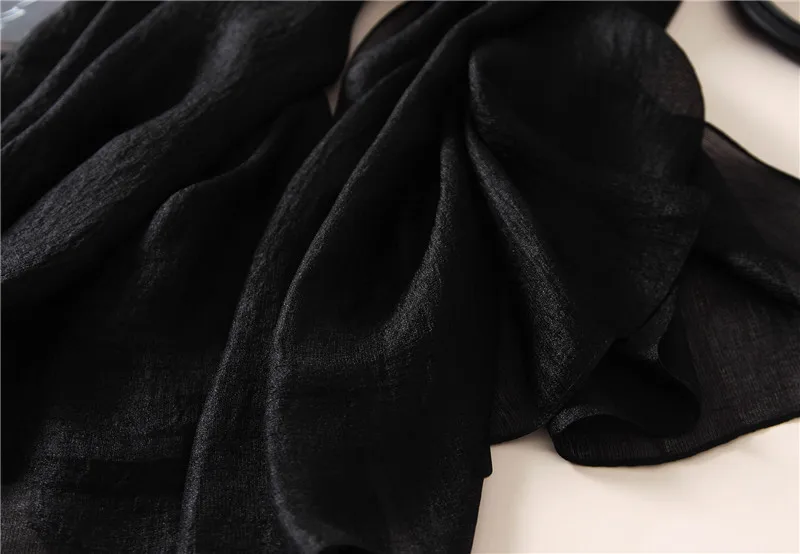 2023 luxus Marke Frauen Mode Schal Plain Solide Seide Leinen Schals Schals Sommer Dame Bandanas Pashmina Foulard Hijab 180*90 cm – Detail 13