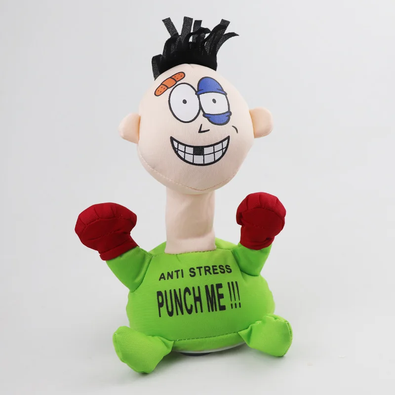 Punch Me Scream Man Electric Plush Vent Toy Novelty Touching  Funny Emotional Vent Doll Anti-Stress Relieve Figure Doll Kid Toy