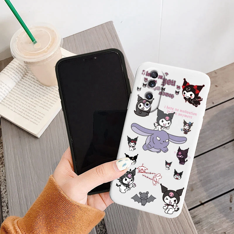 Custodia per telefono per Honor X7b Girl Cute Girls Anti-drop Cartoon Cinnamoroll Kuromi Hello Kitty Cover posteriore in Silicone Siling Shell