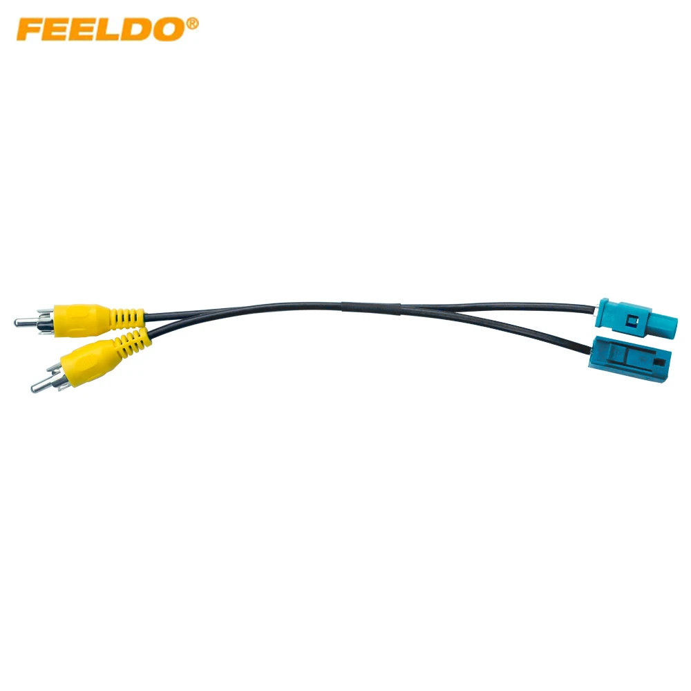 Cabo adaptador de retenção de câmera OEM para carro do conector FAKRA macho e fêmea para conector RCA macho duplo