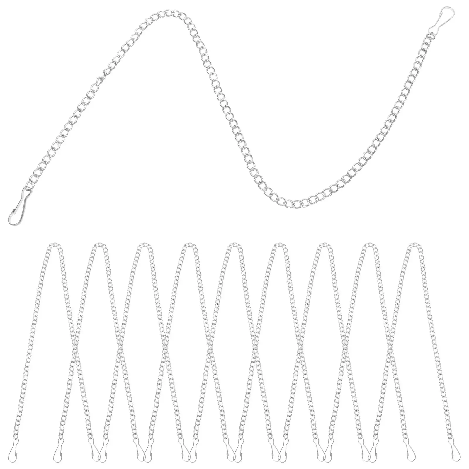 

10Pcs Adjustable Length Billboard Chain Hanging Chains With Hooks Metal Plant Hanger Wind Chime Hanger Bird Feeder Chain Matting