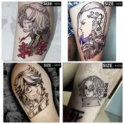Pegatina de tatuaje falso de Anime Tokyo Revengers Mikey, tatuajes temporales impermeables, calcomanías artísticas de transferencia corporal para hombre y mujer