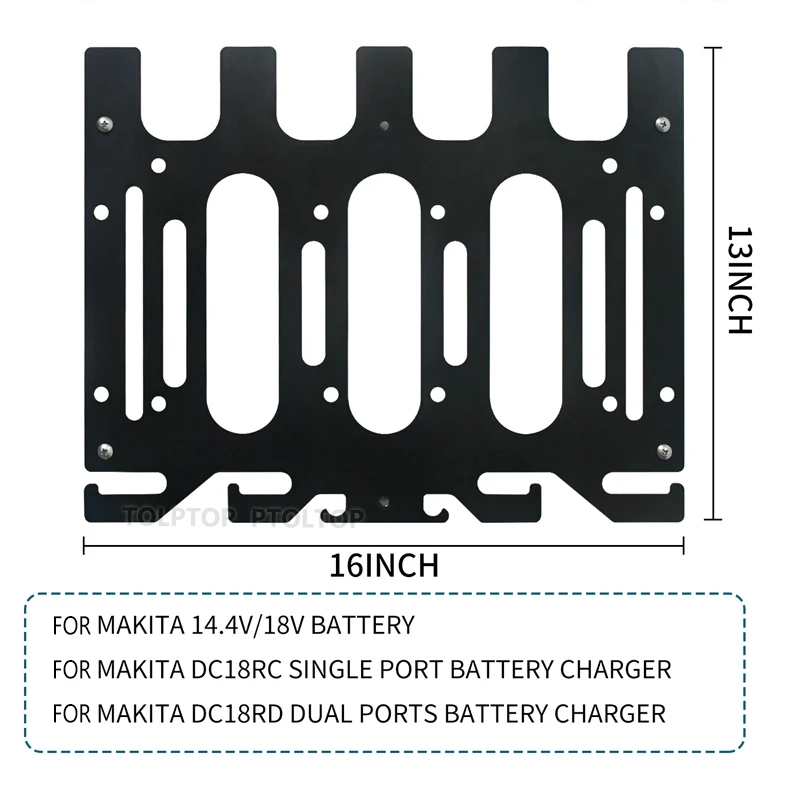 Portable Wall Mount Adapted forMakita Battery Holder and DC18RD DC18RC Charger Perfect Organization electric drill Fixed storage