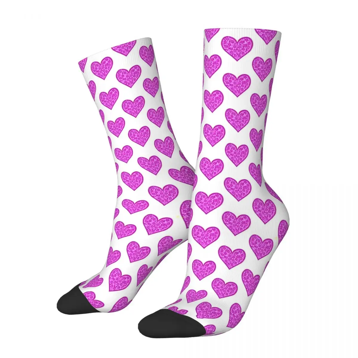 Sparkle Floral Heart Heart Socks Male Mens Women Spring Stockings Printed