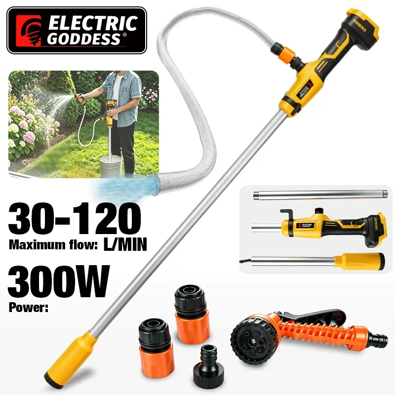 Brushless Stick Water Transfer Pump Compatible 720GPH High Flow Portable Utility Submersible Sump Pump for Dewalt 20v BatteryPin