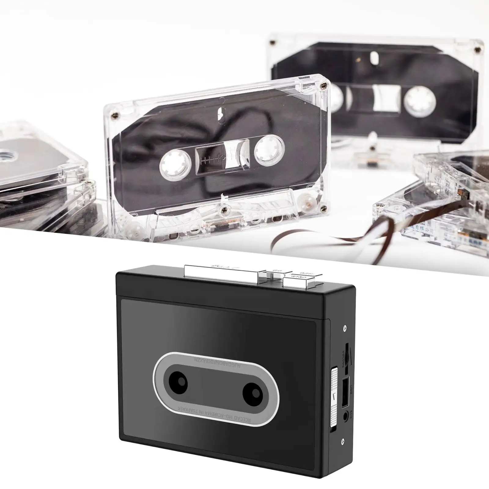 DC 5V 128KPS Durable Tape Recorder Cassette for Music Language Learning Home Cassette Player Full Stereo Sound U Disk FAT32
