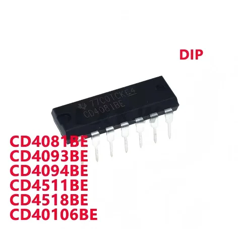 10/PCS New CD4081BE CD4093BE CD4094BE CD4511BE CD4518BE CD40106BE DIP chip In Stock