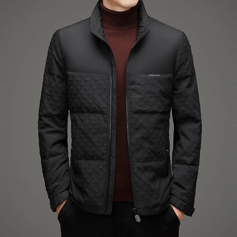 Casual Men's Short Duck Down Jackets Autumn Winter Streetwear Slim Fit Warm Puffer Coats Outdoor Windproof Padded Tops Clothing