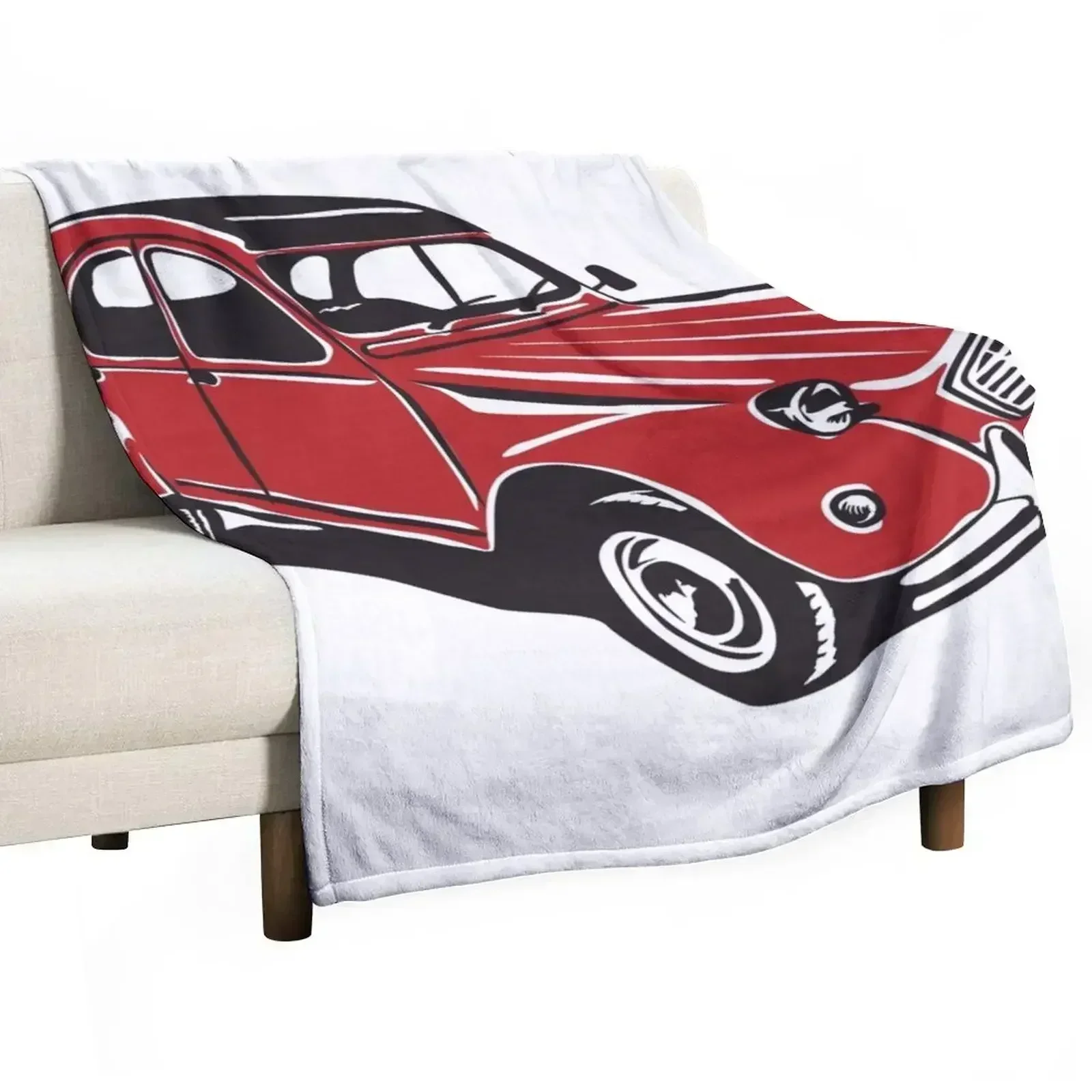 

2CV classic French car DRS Customs red Throw Blanket heavy to sleep warm for winter decorative Blankets