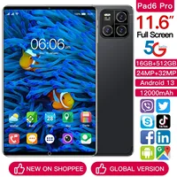 Original Pad 6 Pro Tablet 11.6 Inch Android 14.0 12000mAh 16GB+1TB Xioami Global Version Snapdragon 8Gen2 Dual SIM WIFI