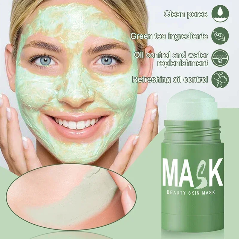 40g Green Tea Deep Cleanse Mask Cleansing Blackhead Remover Mask Oil Control Anti Acne Skin Care Whitening Shrinkage Pore Acne