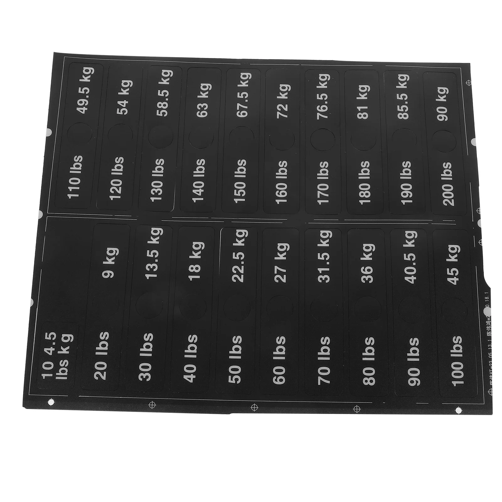 Weight Label Sticker Labels Tag Gym Equipment Fitness Paint Stickers for Pvc Self-adhesive Accessories Tags An Fittings Black