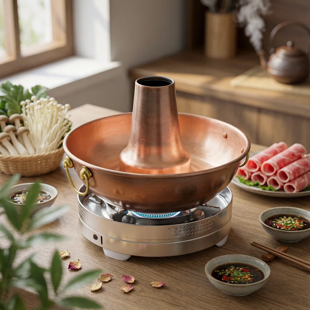 Olla China para Hot Pot, Recipiente de Cobre Grueso para Cocinar, Utensilio de Cocina con Conducción de Calor para el Hogar o Estufa de Llama Abierta