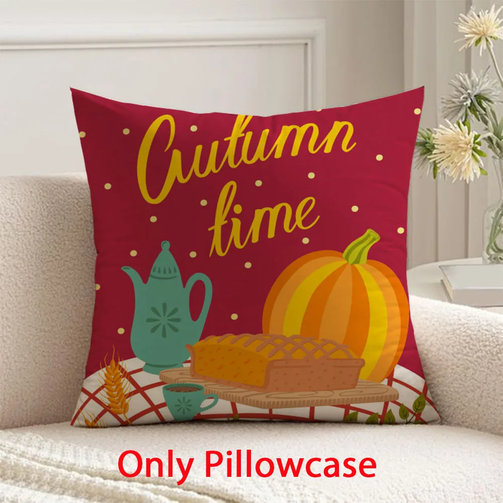 

Autumn Pillow cover decorative 45x45 cushions cover for Pumpkin pattern pillow case Harvest Festival Thanksgiving Day decor