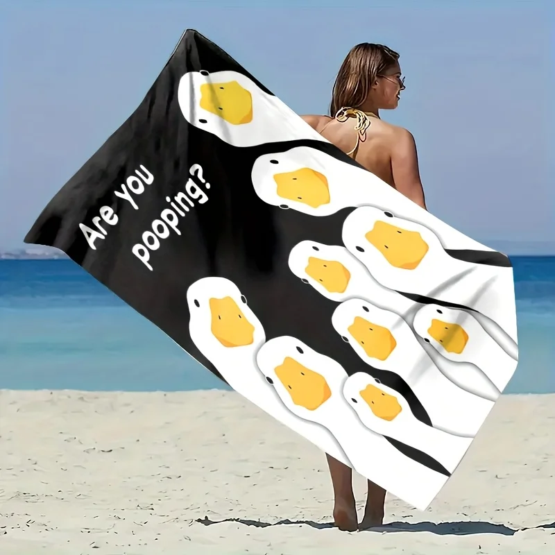 1pc Funny Duck Print Beach Towel - 