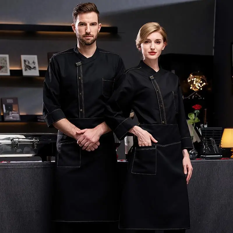 Küchen uniformen Koch Kleidung Mann Langarm Food Service Restaurant Arbeits uniform Bäcker lüften Arbeits kleidung Frauen weiß