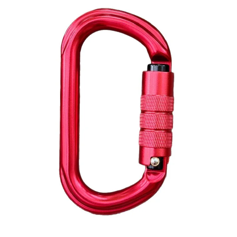 25KN Auto Safety Lock Outdoor Professional Climbing Carabiner O Shape Aviation Aluminum Hooks
