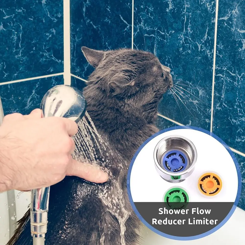 Shower Head Flow Control Valve Set Water Saver Device Flow Reducer Limiter 6 Different Flow Hose Restrictor Bathroom Accessories