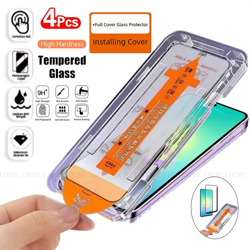 4/3/2/1 Stück für Samsung A27 Glas Samsung Galaxy A27 gehärtetes Glas schützender staubfreier Vollbild-Displayschutz Samsung A27