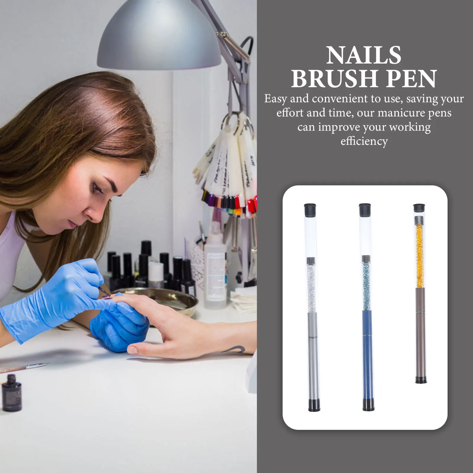 

3Pcs Nail Painting Pen Set Safe Reusable Nail Art Drawing Brushes for Home Salon Use Manicure Tool Kit Manicure Supplies